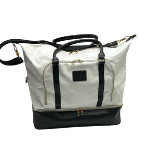 Ava Kensington Weekender Black And White Travel Tote Bag Shoulder Strap Unisex